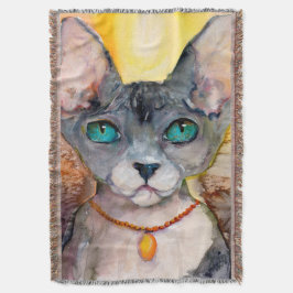 Sphynx Cat Portrait Feline Lovers Decke