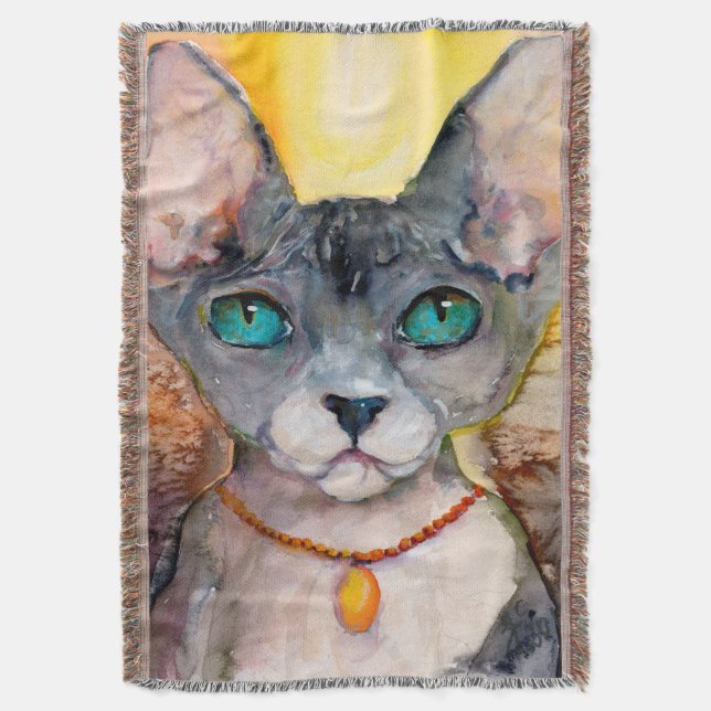 Sphynx Cat Portrait Feline Lovers Decke (Vorderseite Vertikal)