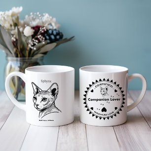 Sphynx Cat Portrait Zweifarbige Tasse