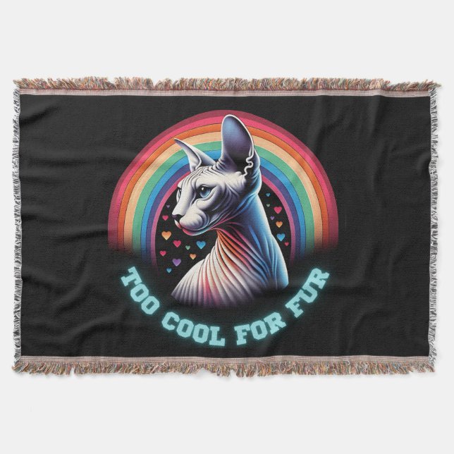 Sphynx Cat Rainbow Herz zu Cool Funny Decke (Vorderseite)