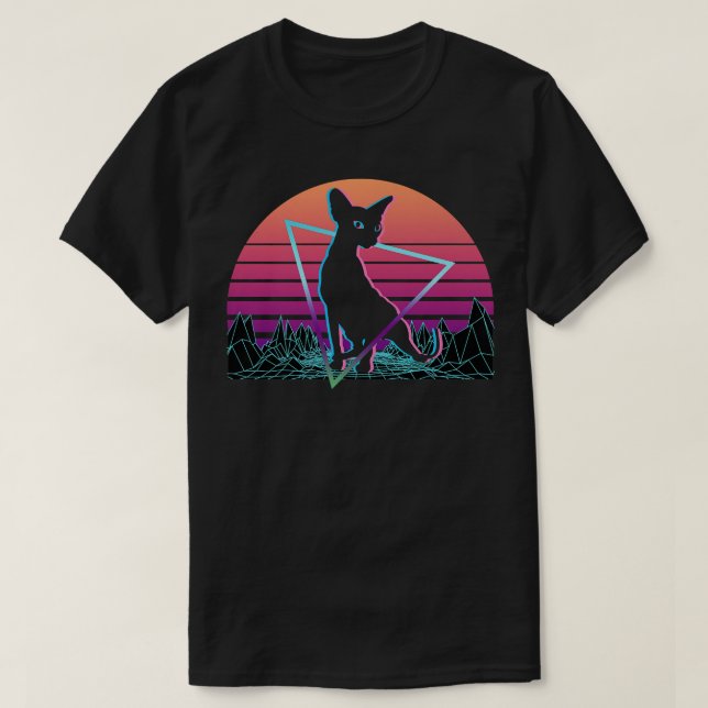 Sphynx Cat Retro Premium T - Shirt (Design vorne)