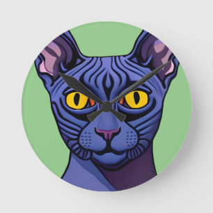 Sphynx Cat Runde Wanduhr