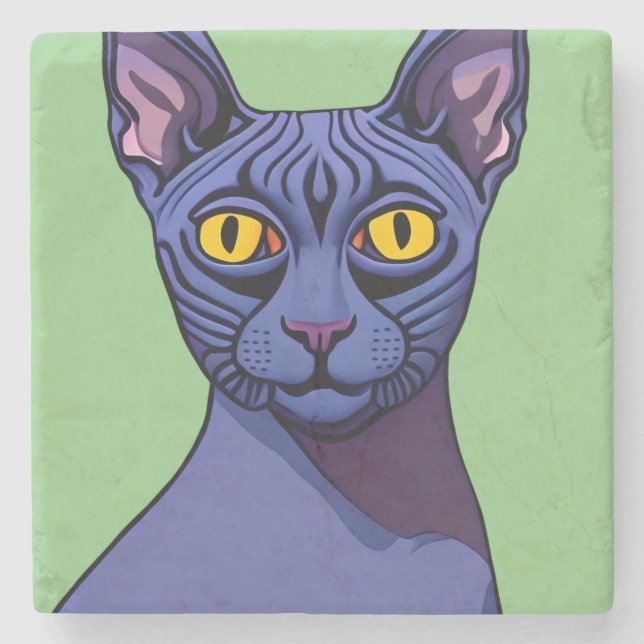 Sphynx Cat Steinuntersetzer (Vorderseite)