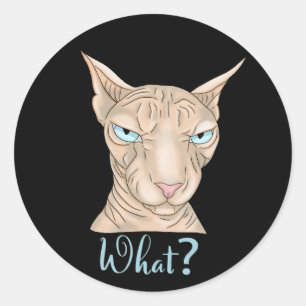 Sphynx Cat. Was ist? Runder Aufkleber