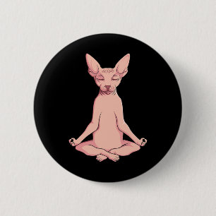 Sphynx Cat Yoga Meditation Züchter Frischtier Button