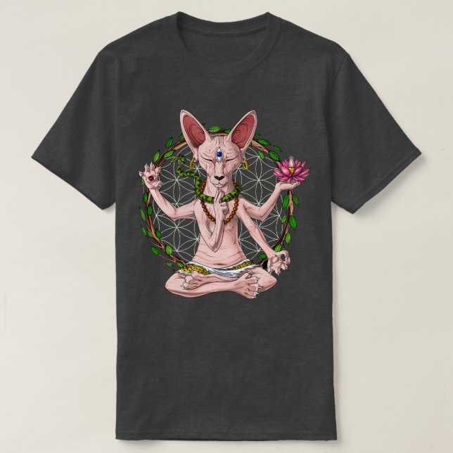 Sphynx Cat Yoga T-Shirt (Design vorne)
