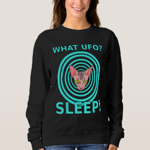 Sphynx Haarlos Katze  UFO Außerirdische Entführung Sweatshirt