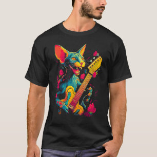 Sphynx haarlos Katzen Gitarre T-Shirt