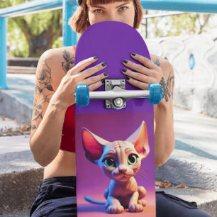 Sphynx haarlose Katze Kätzchen Skateboard Deck