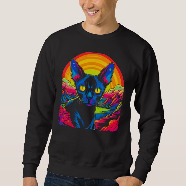Sphynx Haarloser Katzen Designer Sweatshirt (Vorderseite)