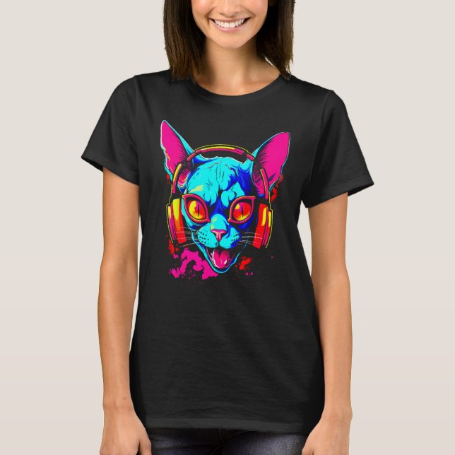 Sphynx Hairless Cat DJ T-Shirt (Vorderseite)