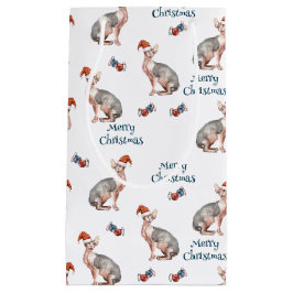 Sphynx Hairless Cat Santa Claus Weihnachten Kleine Geschenktüte