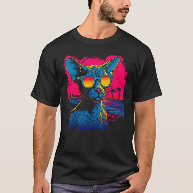 Sphynx Hairless Cat Summer Party T-Shirt (Vorderseite)