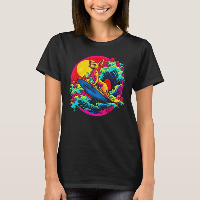 Sphynx Hairless Cat Surf T-Shirt (Vorderseite)