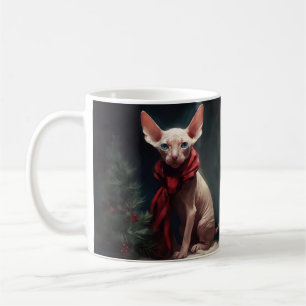 Sphynx Hund im Schnee Weihnachten Kaffeetasse