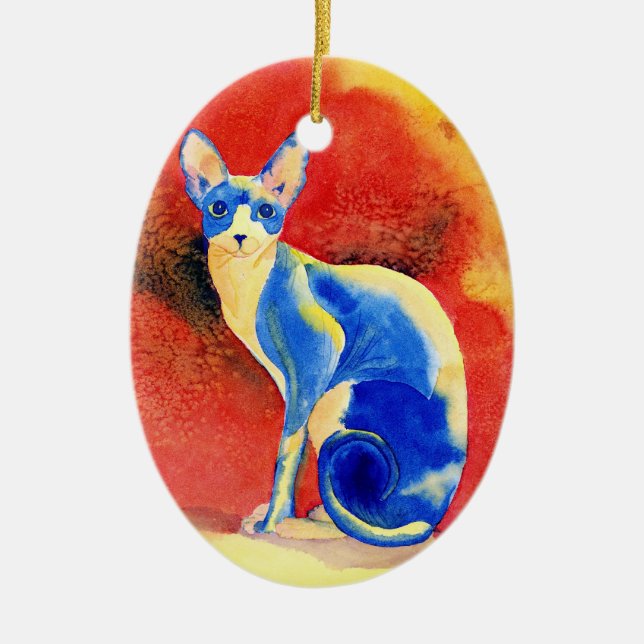 Sphynx Katze #3 Keramikornament (Vorne)