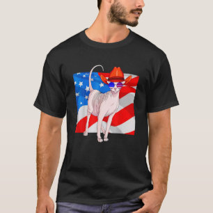 Sphynx Katze 4. Juli Patriotische amerikanische Fl T-Shirt