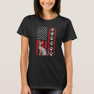 Sphynx-Katze 4. Juli Patriotische amerikanische Fl T-Shirt