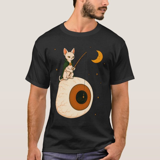 Sphynx-Katze angelt Augapfel T-Shirt (Vorderseite)