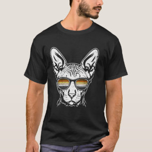 Sphynx-Katze-Bär-Stolz-Sonnenbrille Retro Schwule T-Shirt