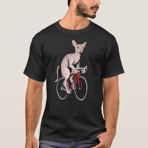 Sphynx-Katze fährt Fahrrad Süße Bikerin Radfahreri T-Shirt