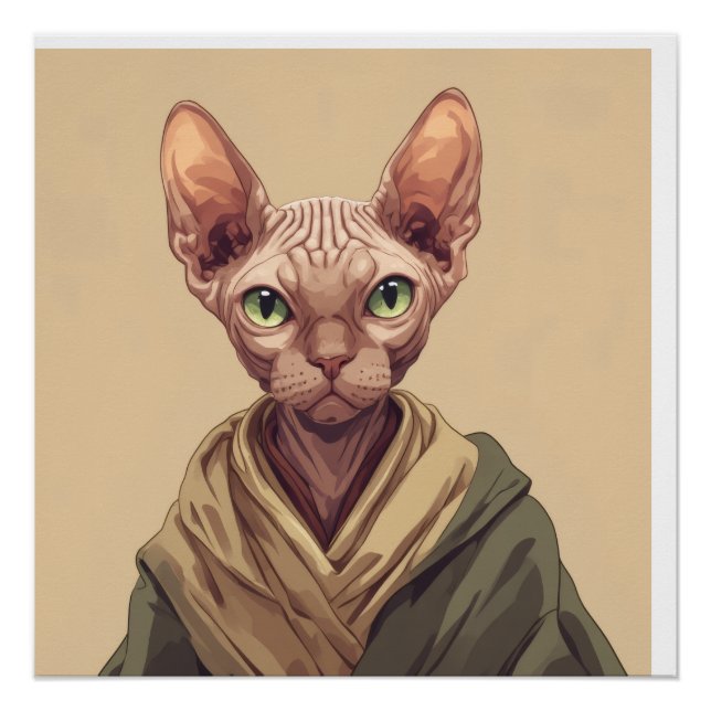 SPHYNX KATZE Glänzendes Poster (Vorderseite)