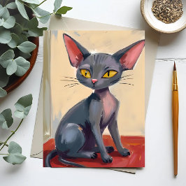 Sphynx-Katze | Haarloses Katzenhaustier Aquarell Postkarte