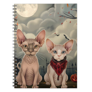 Sphynx-Katze Halloween Gruselig Notizblock