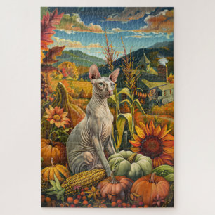 Sphynx-Katze Herbsternte Erntedankfest Puzzle