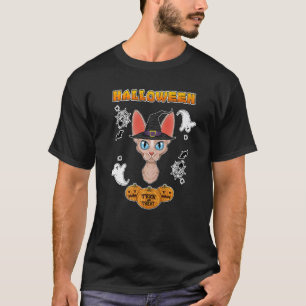 Sphynx-Katze Ich wünsche ein frohes Halloween T-Shirt
