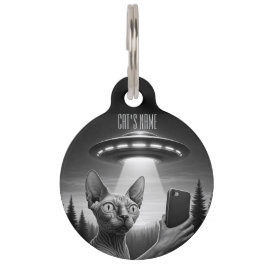 Sphynx Katze Lustiges Selfie ufo Katzen verloren Haustiermarke