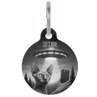 Sphynx Katze Lustiges Selfie ufo Katzen verloren Haustiermarke