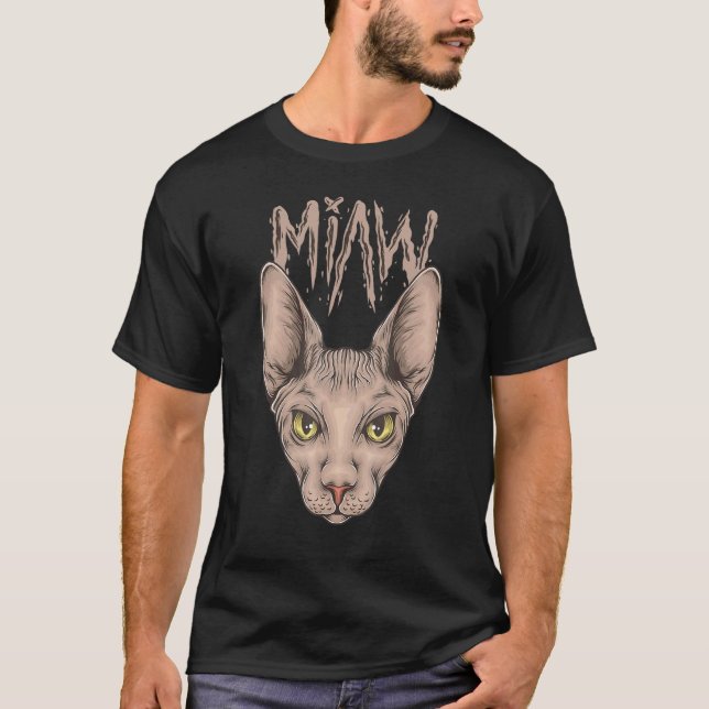 Sphynx-Katze Miaw T-Shirt (Vorderseite)