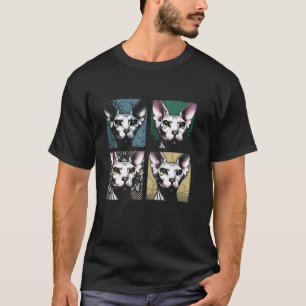 Sphynx-Katze Pop Art - Vintage kanadischer Sphynx- T-Shirt