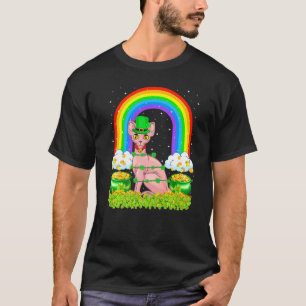Sphynx-Katze Regenbogen Shamrock Sphynx-Katze St.  T-Shirt