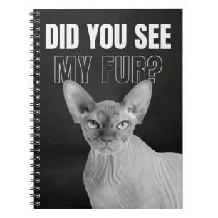 Sphynx-Katze Sarkastische Fell Humor Illustration Notizblock