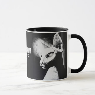 Sphynx-Katze Schwarz Weiß Katzenliebhaber-Porträt Tasse