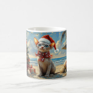 Sphynx-Katze Weihnachten Vintage Strand Kaffeetasse