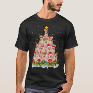 Sphynx-Katze Xmas-Lichter Weihnachtsmann Sphynx-Ka T-Shirt