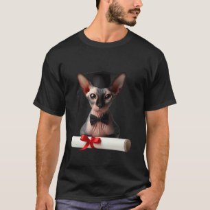 Sphynx-Katzen-Abschlusszeremonie Mütze Absolvent D T-Shirt