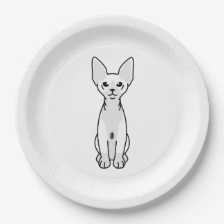 Sphynx Katzen-Cartoon Pappteller