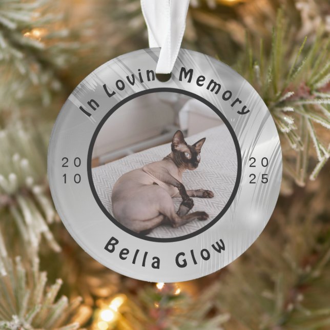 Sphynx-Katzen-Gedenk-Silber-Erinnerungskunst Ornament (Baum)