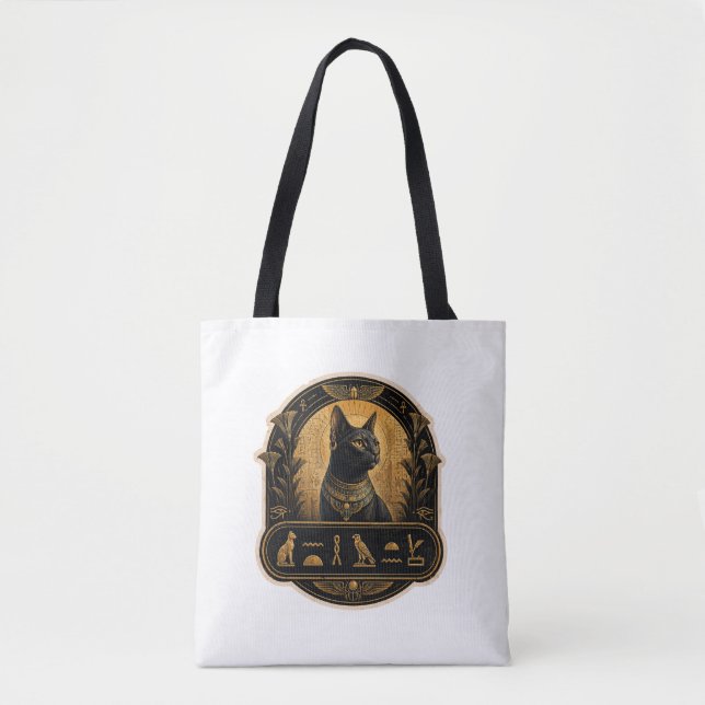 Sphynx-Katzen-Leinen-Tasche Ägyptische Ästhetik⁠ (Vorderseite)