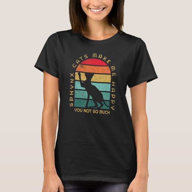 Sphynx Katzen machen mich glücklich Sie nicht so v T-Shirt (Vorderseite)