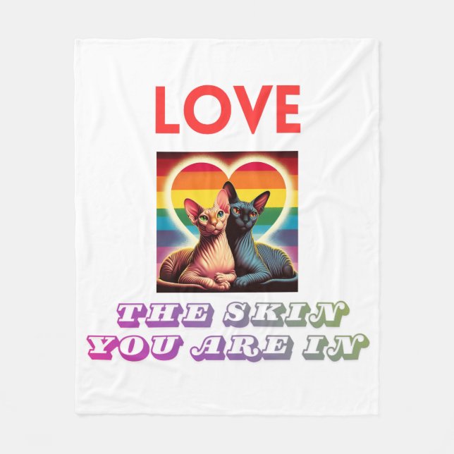 Sphynx Katzen unbedruckte Liebe Die Haut im Dekor Fleecedecke (Vorderseite)