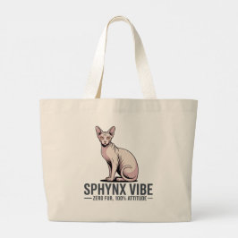 Sphynx-Katzen-Vibe unter Sonnenlicht Kunst Jumbo Stoffbeutel