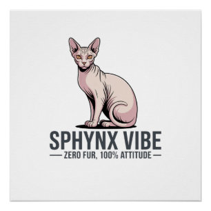 Sphynx-Katzen-Vibe unter Sonnenlicht-Kunst Poster