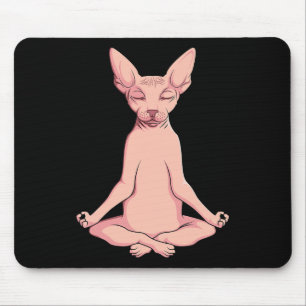 Sphynx Katzen Yoga Meditation Züchter Haarloses Ha Mousepad