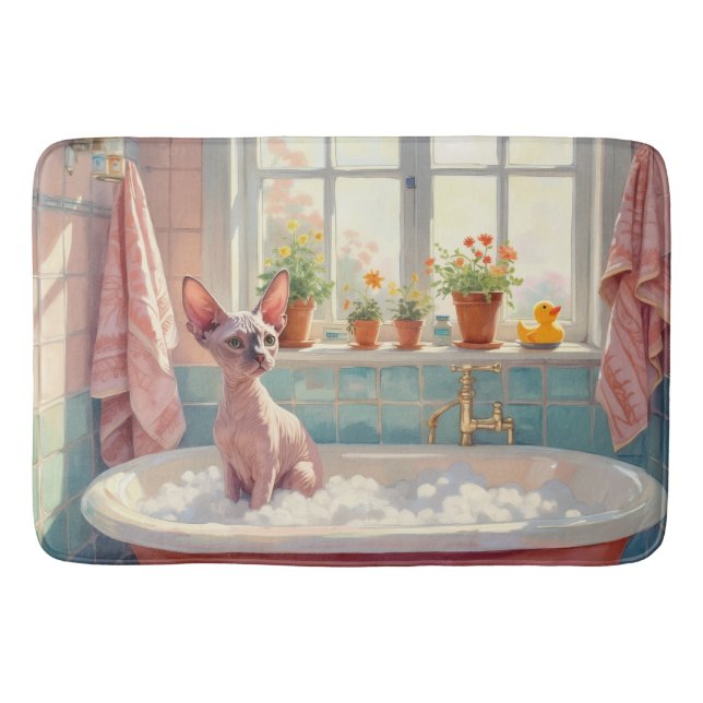 Sphynx Katzenbad-Dekor Badematte (Vorderseite)