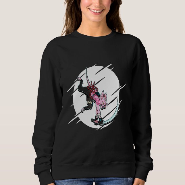 Sphynx-Katzenkrieger Samurai Sweatshirt (Vorderseite)